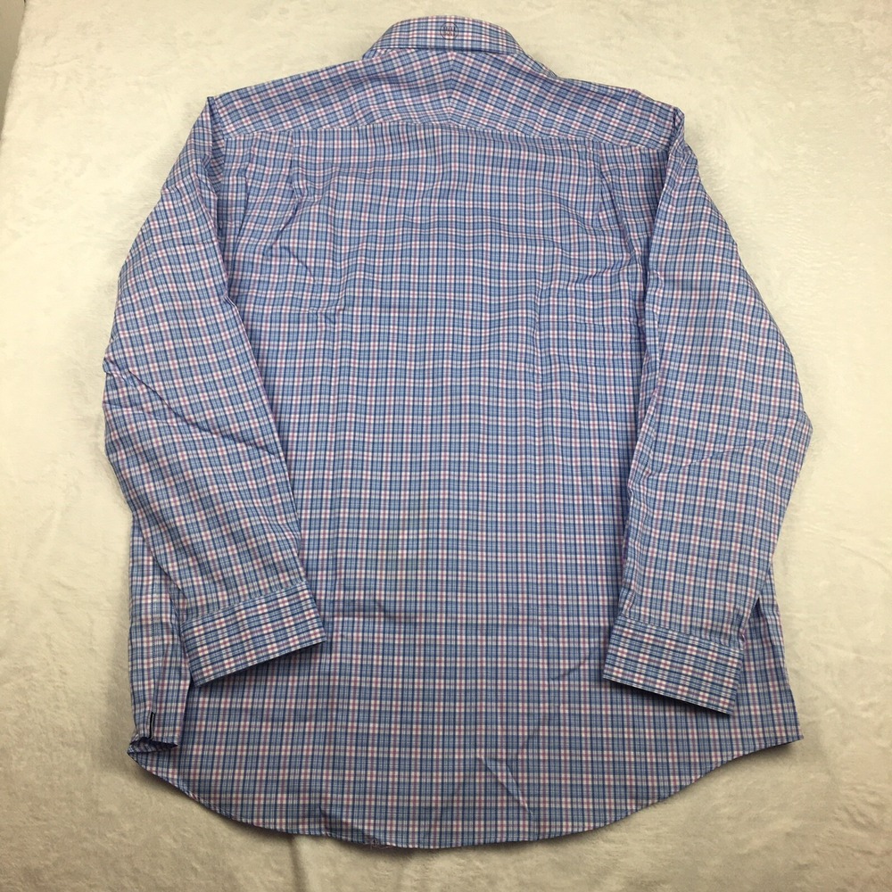 BLACK BROWN Dress Shirt Mens 18-36 Blue/Mauve Plaid Egyptian Cotton NWT! - Picture 11 of 11